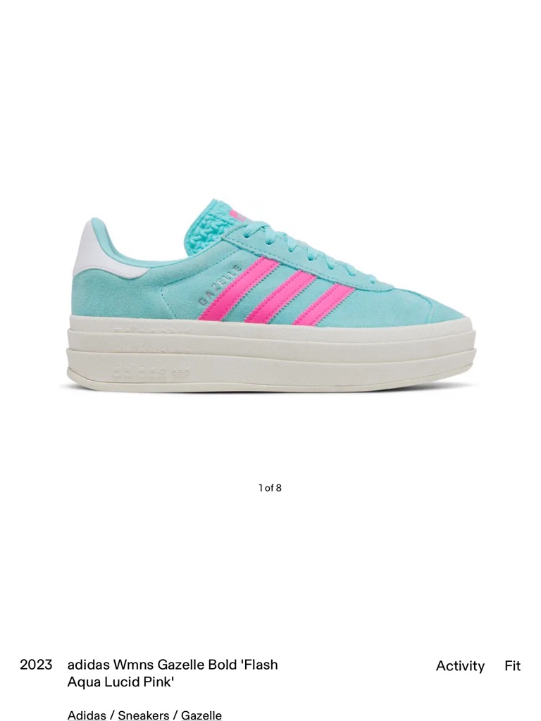 Adidas Flash Aqua And Lucid Pink Platform Gazelle